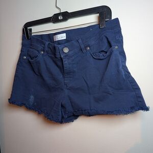 LOFT Blue Jean Shorts with Frayed Hem